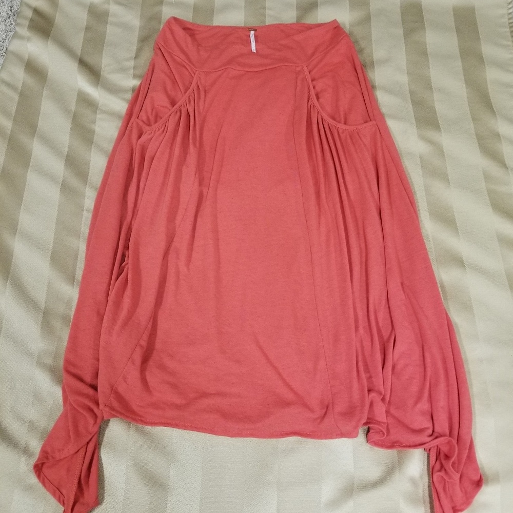 Free People Flowy Boho Coral Skirt - NWOT - Sz S